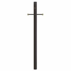 SOLUS 7 ft. Bronze Outdoor Direct Burial Lamp Post with Cross Arm and Auto Dusk-Dawn Photocell, Fits 3 in. Post Top, 7-320-BZ