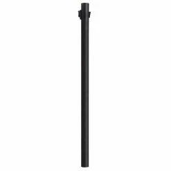 SOLUS 7 ft. Black Outdoor Direct Burial Lamp Post with Convenience Outlet and Dusk To Dawn Photo Sensor, 7-C320NCA-BK