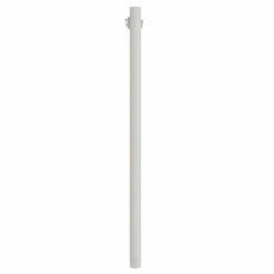 SOLUS 7 ft. White Outdoor Direct Burial Lamp Post with Convenience Outlet and Dusk To Dawn Photo Sensor, 7-C320NCA-WH