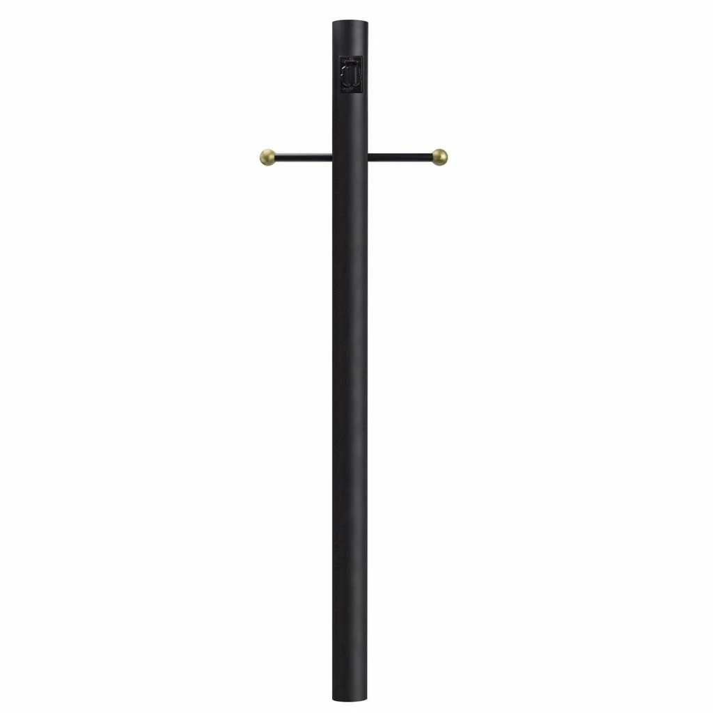 SOLUS 7 ft. Black Outdoor Direct Burial Lamp Post with Cross Arm and Grounded Convenience Outlet, 7-C-BK 3 SOLUS 7 ft. Black Outdoor Direct Burial Lamp Post with Cross Arm and Grounded Convenience Outlet, 7-C-BK