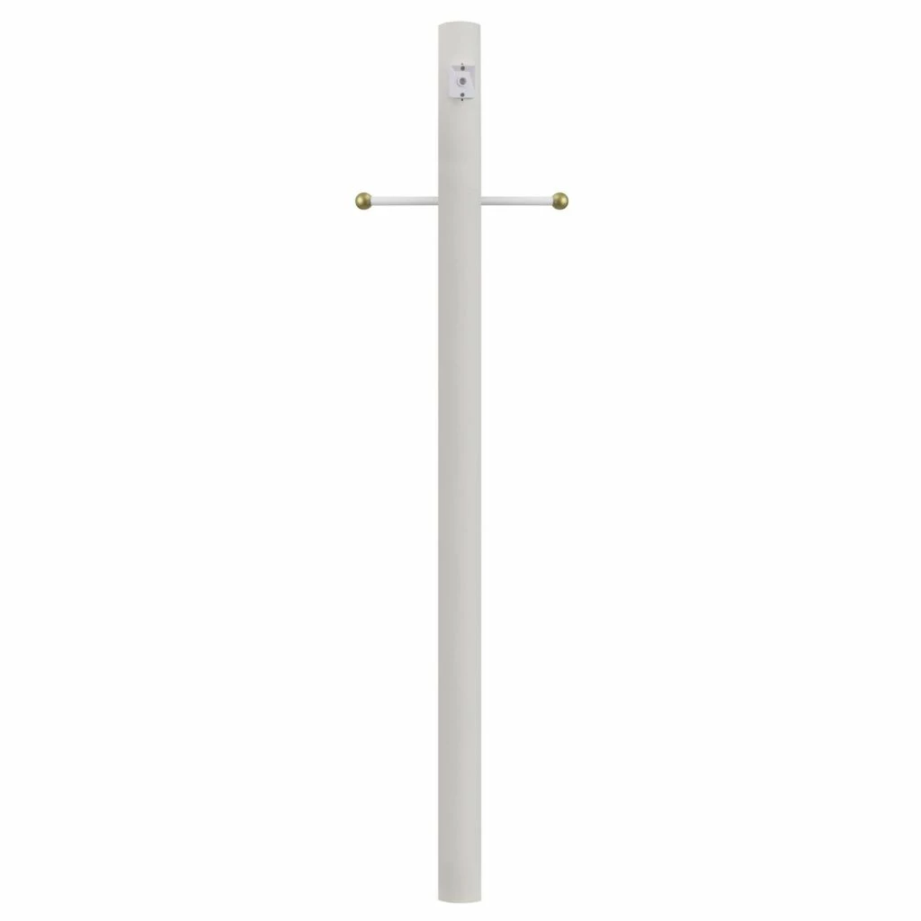 SOLUS 8 ft. White Outdoor Direct Burial Lamp Post with Cross Arm & Auto Dusk-Dawn Photocell, 8-320-WH 3 SOLUS 8 ft. White Outdoor Direct Burial Lamp Post with Cross Arm & Auto Dusk-Dawn Photocell, 8-320-WH