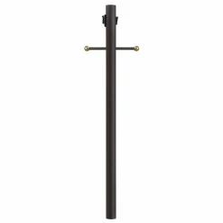 SOLUS 8 ft. Bronze Outdoor Lamp Post with Cross Arm Grounded Convenience Outlet, 8-C320-BZ