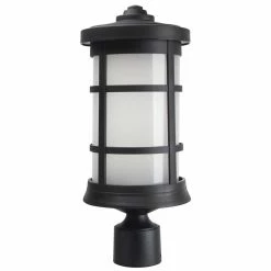 SOLUS Round Decorative Composite Post Top Light, 4,000K, Black, SPC50TF-LE26C-BK