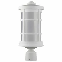 SOLUS Round Decorative Composite Post Top Light, 4,000K, White, SPC50TF-LE26C-WH
