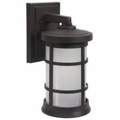 SOLUS Bronze LED Round Composite Outdoor Wall Lantern Sconce, 4,000K, SPC50VF-LE26C-BZ