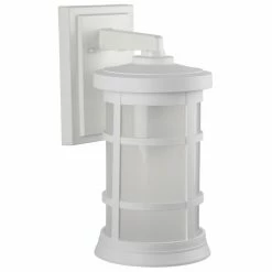 SOLUS White LED Round Composite Outdoor Wall Lantern Sconce, 4,000K, SPC50VF-LE26C-WH