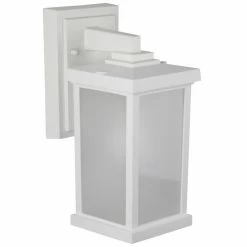 SOLUS White LED Square Composite Outdoor Wall Lantern Sconce, 4,000K, SPC51SF-LE26C-WH