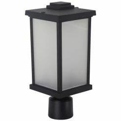 SOLUS Square Decorative Composite Post Top Light, 4,000K, Black, SPC51TF-LE26C-BK