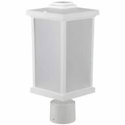 SOLUS Square Decorative Composite Post Top Light, 4,000K, White, SPC51TF-LE26C-WH