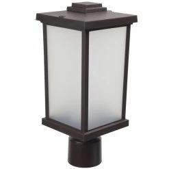 SOLUS Square Decorative Composite Post Top Light, 3,000K, Bronze, SPC51TF-LE26W-BZ