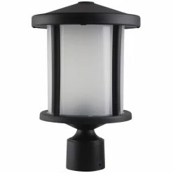 SOLUS Round Decorative Composite Post Top Light, 4,000K, Black, SPC52TF-LE26C-BK