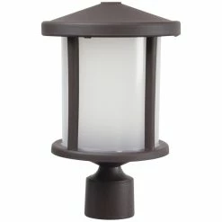 SOLUS Round Decorative Composite Post Top Light, 3,000K, Bronze, SPC52TF-LE26W-BZ