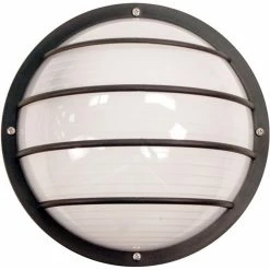 SOLUS Bulkhead 1-Light Black LED Outdoor Wall Mount Sconce with Durable Frosted Polycarbonate Lens, 3,000K, SP761WF-LE26W-B