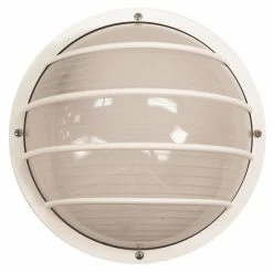 SOLUS Bulkhead 1-Light White LED Outdoor Wall Mount Sconce with Durable Frosted Polycarbonate Lens, 3,000K, SP761WF-LE26W-W
