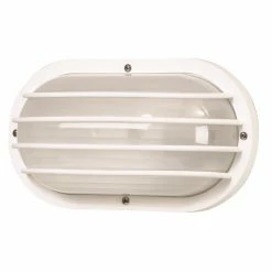 SOLUS Nautical 1-Light White LED Outdoor Wall Mount Sconce, Black, 3,000K, 5.875 in. x 10.5 in. x 4.25 in., SP76WF-LE26W -W