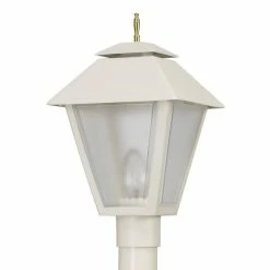 SOLUS White Colonial Style 1-Light Post Mount Walkway Light, 4,000K, SPC109F-LE26C, SPC109F-LE26C