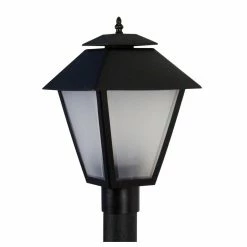 SOLUS Black Colonial Style 1-Light Post Mount Walkway Light, 4,000K, SPC110F-LE26C, SPC110F-LE26C