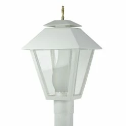 SOLUS White Colonial Style 1-Light Post Mount Walkway Light, 3,000K, SPC111-LE26W, SPC111-LE26W