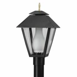 SOLUS Black Colonial Style 1-Light Post Mount Walkway Light, 3,000K, SPC112-LE26W, SPC112-LE26W