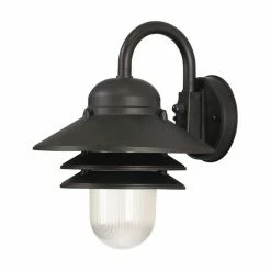 SOLUS Nautical 1-Light Black LED Outdoor Wall Mount Sconce, 3,000K, SPC75VC-LE26W-B, SPC75VC-LE26W-B