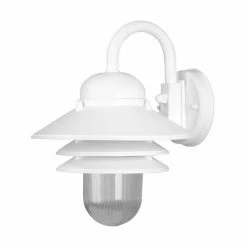 SOLUS Nautical 1-Light White LED Outdoor Wall Mount Sconce, White, 3,000K, 13 in. x 10.0625 in., SPC75VC-LE26W-W