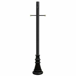 SOLUS Lamp Post with Cross Arm and Photo Control, 6 ft., SM6-320STP-BK