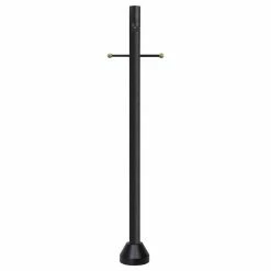 SOLUS 6 ft. Black Surface Mount Aluminum Lamp Post with Cross Arm and Photo Control, SM6-320STV-BK