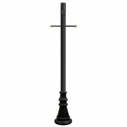 SOLUS 6 ft. Black Surface Mount Aluminum Lamp Post, SM6-CSTP-BK