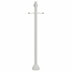 SOLUS 6 ft. White Surface Mount Aluminum Lamp Post, SM6-C320STV-WH