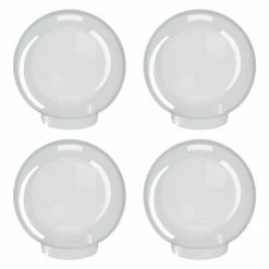 SOLUS Clear Smooth Acrylic 6 in. Diameter Globes with 3.24 in. Outside Diameter Screw Neck - 4 pk., S20006-CL-3S-4P