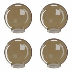 SOLUS Smoke Smooth Acrylic 6 in. Diameter Globes with 3.24 in. Outside Diameter Screw Neck - 4 pk., S20006-SM-3S-4P