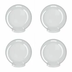 SOLUS Clear Smooth Acrylic 6 in. Diameter Globes with 3.14 in. Outside Diameter Fitter Neck - 4 pk., S20006-CL-3F-4P