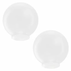 SOLUS VC Frost Smooth LD Acrylic 8 in. Diameter Globes with 3.91 in. Outside Diameter Fitter Neck - 2 pk., S20008-LD-4F-2P