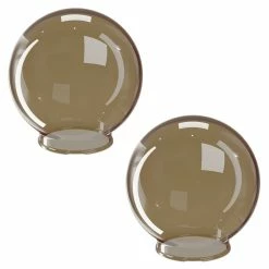 SOLUS Smoke Smooth Acrylic 10 in. Diameter Globes with 3.94 in. Outside Diameter Twist Lock Neck - 2 pk., S20010-SM-4T-2P