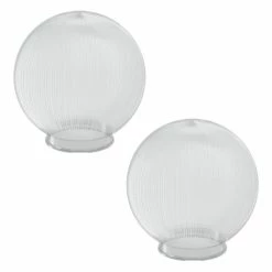 SOLUS Clear Prismatic Acrylic 10 in. Diameter Globes with 3.91 in. Outside Diameter Fitter Neck - 2 pk., S21010-CL-4F-2P