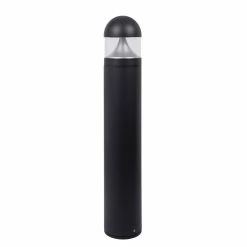 SOLUS Round Black LED Landscape Bollard Light, Exterior Surface Mounted Aluminum, 120-277V, 39.75 in. x 6.5 in., SC201BC-L20W-BK