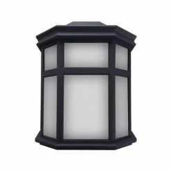 SOLUS Sedona Wall Mount Outdoor Sconce with 120V, 50/60 Hz A19/E26 3000K LED Lamp, 9.75 in. x 7.25 in., Black