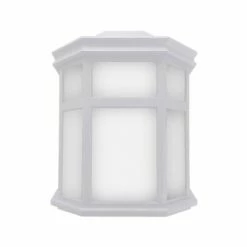 SOLUS Sedona Wall Mount Outdoor Sconce with 120V 50/60 Hz A19/E26 3000K LED Lamp, 9.75 in. x 7.25 in., White, SPC220FMF-LE26W-WH