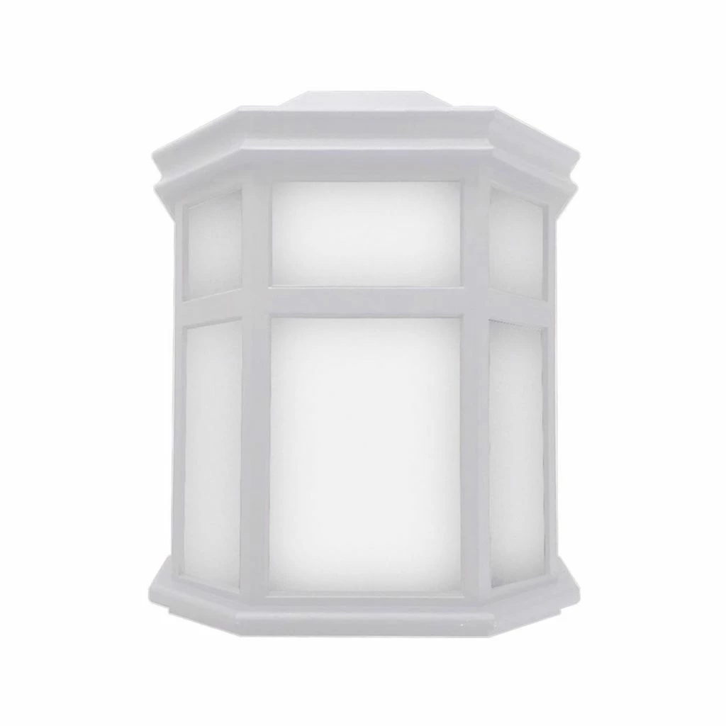SOLUS Sedona Wall Mount Outdoor Sconce with 120V 50/60 Hz A19/E26 3000K LED Lamp, 9.75 in. x 7.25 in., White, SPC220FMF-LE26W-WH 3 SOLUS Sedona Wall Mount Outdoor Sconce with 120V 50/60 Hz A19/E26 3000K LED Lamp, 9.75 in. x 7.25 in., White, SPC220FMF-LE26W-WH