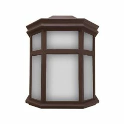 SOLUS Sedona Wall Mount Outdoor Sconce with 120V 50/60 Hz A19/E26 4000K LED Lamp 9.75 in. x 7.25 in., Bronze, SPC220FMF-LE26C-BZ