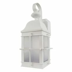 SOLUS Sedona Outdoor Wall Lantern Sconce with 120V, 50/60 Hz A19/E26 3000K LED Lamp, 15 in. x 6.125 in., White