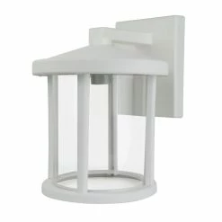 SOLUS Artisan Round Wall Mount Outdoor Light Fixture, 12.2 in. x 9 in., White, SPC52VC-WH