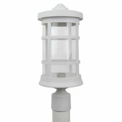 SOLUS Artisan Round Post Top Mount Outdoor Light Fixture, 17.25 in. x 7.25 in., White, SPC50TC-WH