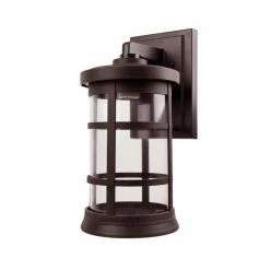 SOLUS Artisan Round Wall Mount Outdoor Light Fixture, 15.25 in. x 7.4 in., Bronze, SPC50VC-BZ