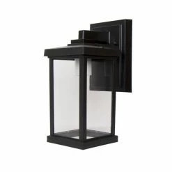 SOLUS Artisan Square Wall Mount Outdoor Light Fixture, 11.6 in. x 5 in., Black, SPC51SC-BK