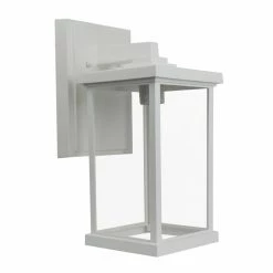SOLUS Artisan Square Wall Mount Outdoor Light Fixture, 14.4 in. x 6.4 in., White, SPC51VC-WH