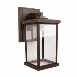 SOLUS Artisan Square Wall Mount Outdoor Light Fixture, 14.4 in. x 6.4 in., Bronze, SPC51VC-BZ
