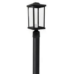SOLUS Artisan Square Post Top Mount Outdoor Light Fixture, 15 in. x 6.35 in., Black, SPC51TC-BK
