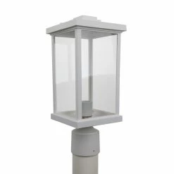 SOLUS Artisan Square Post Top Mount Outdoor Light Fixture, 15 in. x 6.35 in., White, SPC51TC-WH